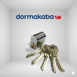 DORMAKABA ovāls cilindrs ar 5 atslēgām, hroms