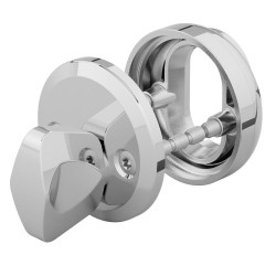 DORMAKABA Set of Cover Plates for Oval Cylinders, Chrome