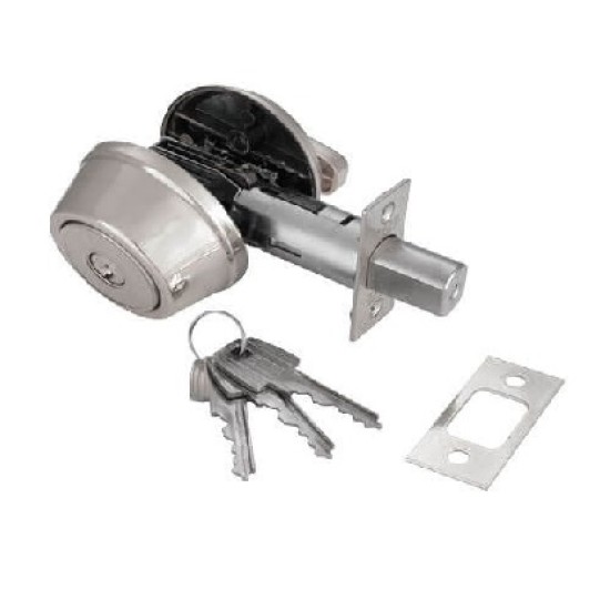 Latch with Extended Pin, Matte Chrome with Cylinder TE5
