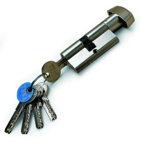 Multi-Cylinder with Rotating Handle 30x30 Nickel with 5 Keys