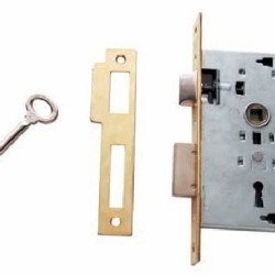 Mortise Lock for One-Bit Keys, Brass