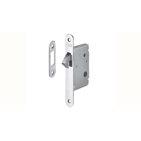 Lock for Sliding Doors, Steel, Plate - Lacquered Brass