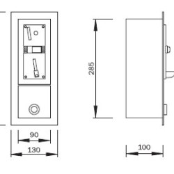 Monētu automāts durvju WC atvēršanai - spriegums 12V, 50 Hz. Pieļaujama temperatūra (0 - +50) °C.