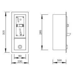 Монетный аппарат для WC дверей - напряжение 12V, 50 Hz. Допустимая температура (0 - +50) °C.