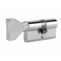 Cylinder with Rotating Handle 30x30 Brass R6 with 5 Keys