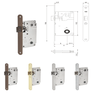 Mortise Lock AGB CENTRO WC 90/50/22, Nickel