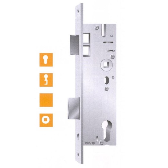 Mortise Mechanism for Cylinders, for PVC Doors, Silver