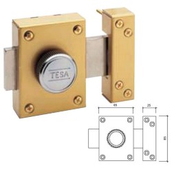 Additional Lock with Cylinder TE5 Brass