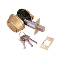 Latch with Extended Pin, Matte Gold with Cylinder TE5