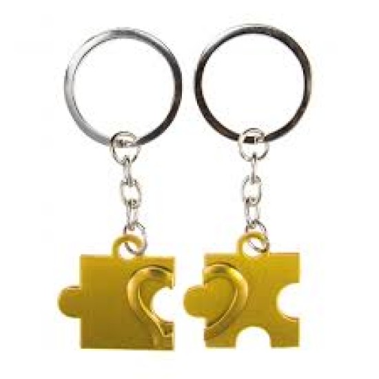 Keychain Set Partner Puzzle, Gold