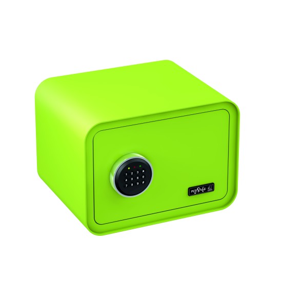 Elektronisks sadzīves seifs ar koda slēdzeni. Krāsa - ābolu zaļš.
