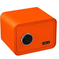 Elektronisks sadzīves seifs ar koda slēdzeni. Krāsa - oranžs.