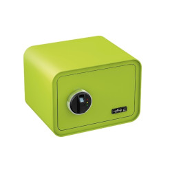 Elektronisks sadzīves seifs ar biometrisku slēdzeni, ar pirksta nospiedumu. Krāsa - ābolu zaļš.