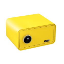 Elektronisks sadzīves seifs ar biometrisku slēdzeni, kura nolasa pirkstu nospiedumu, Krāsa - citronu dzeltens.