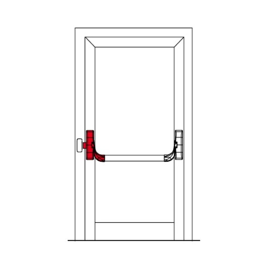 Evacuation system OLTRE for one leaf door with exterior handle with one locking points
