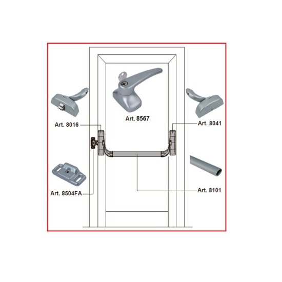 Evacuation system OLTRE for one leaf door with exterior handle with one locking points