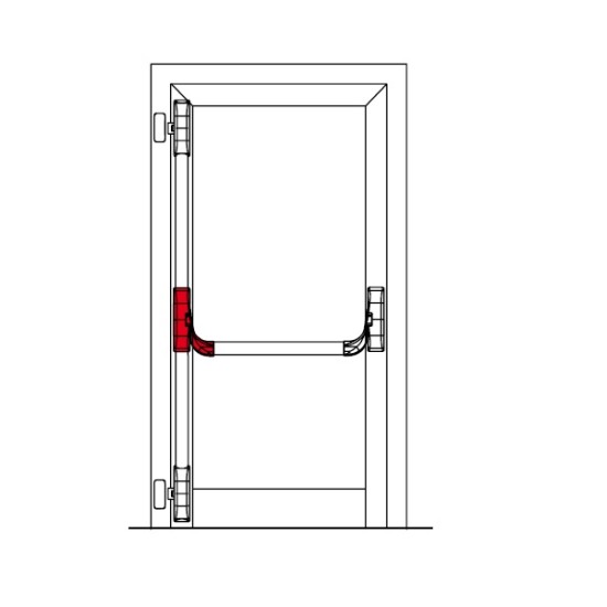 Evacuation system OLTRE for one leaf door with exterior handle with two locking points
